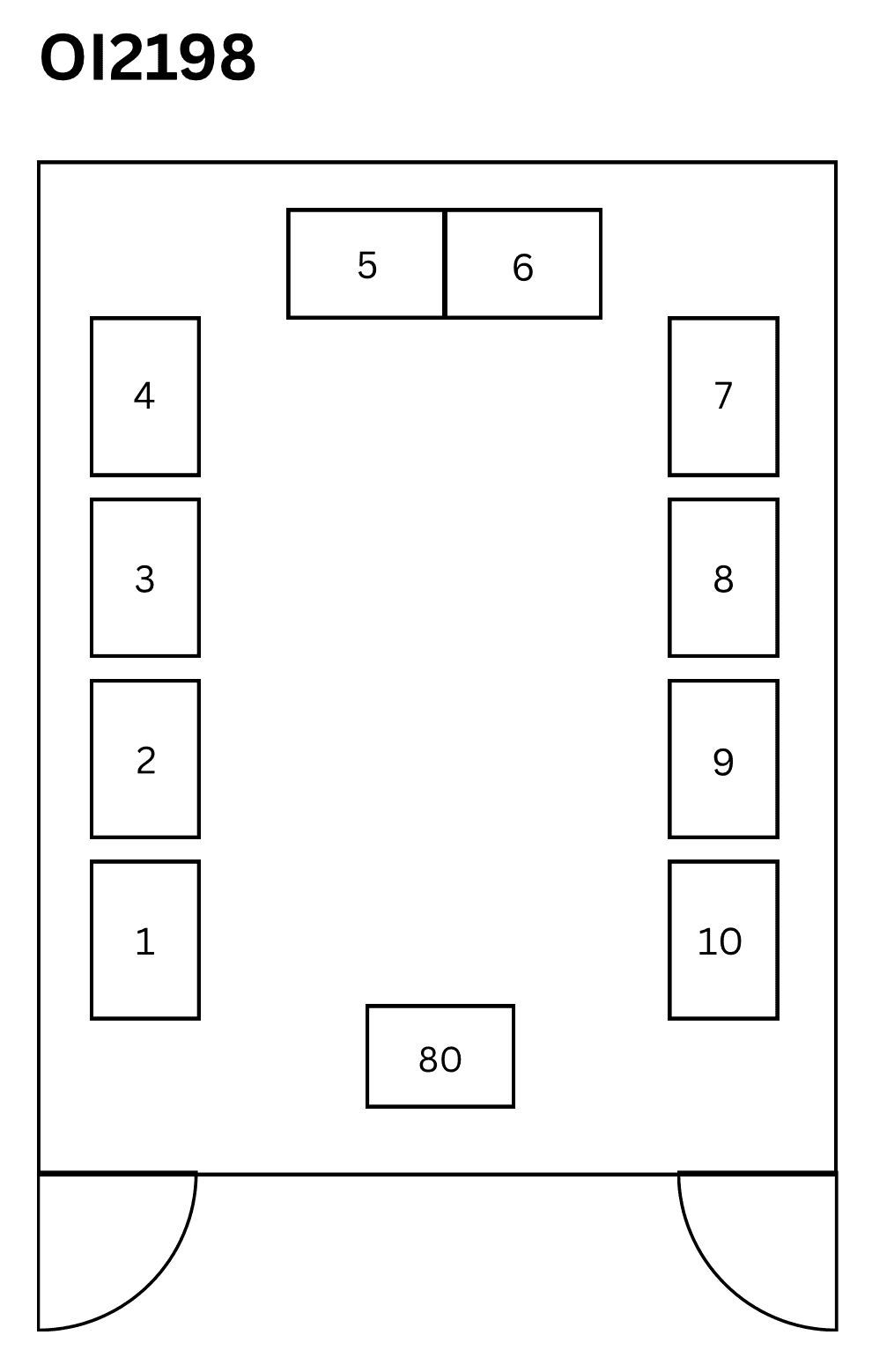 Floor plan for room 2198