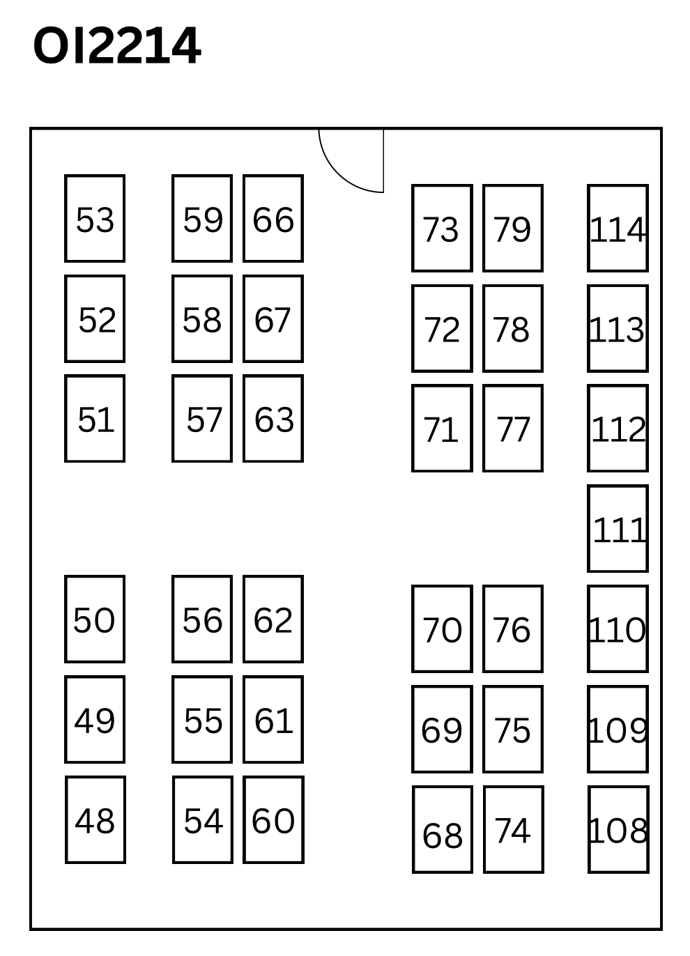 Floor plan for room 2214