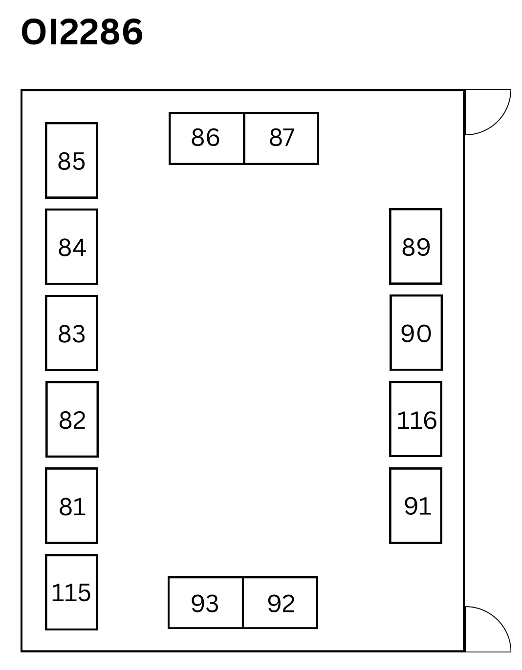 Floor plan for room 2286