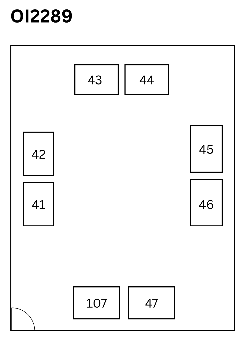 Floor plan for room 2289